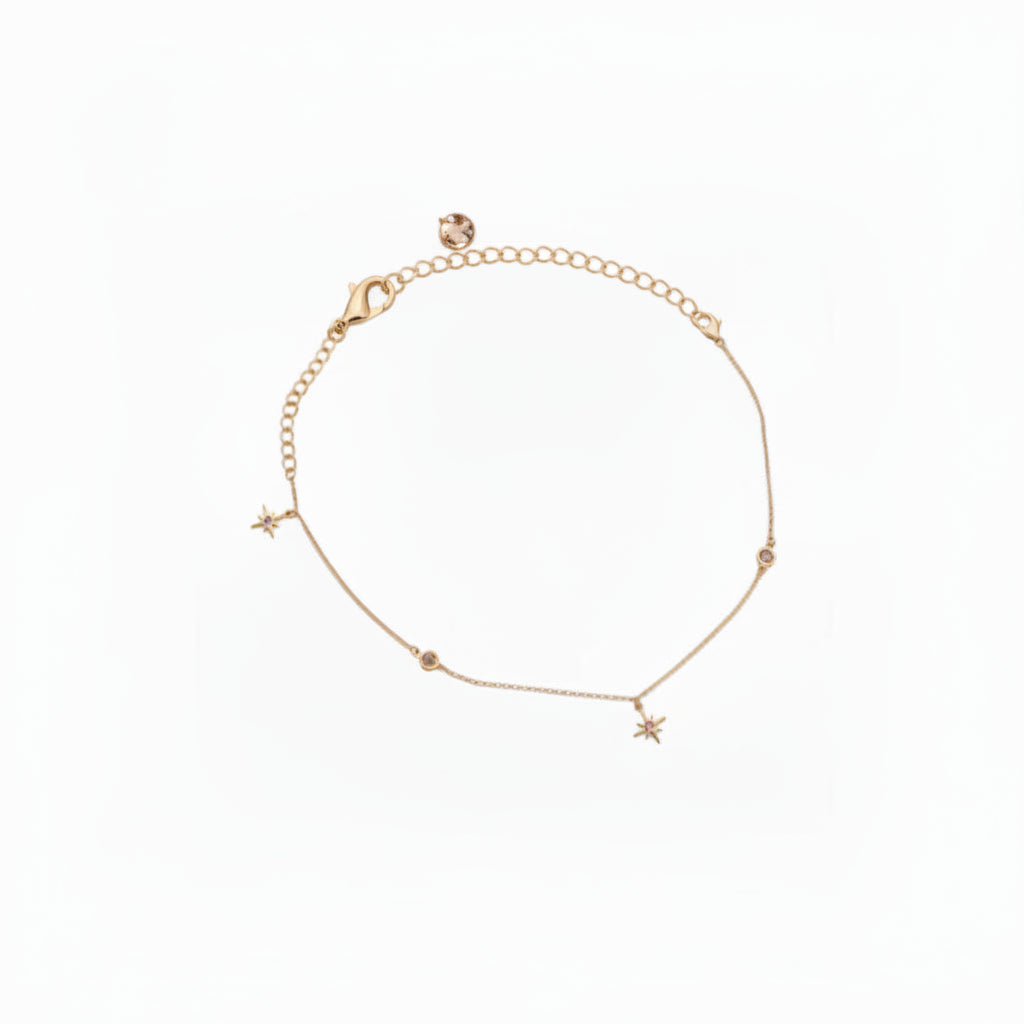 Sparkling Starburst Charm Anklet