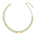 Emerald Green Beaded Coin Drop Anklet