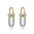 Two-Tone Crystal U-Link Drop Earrings