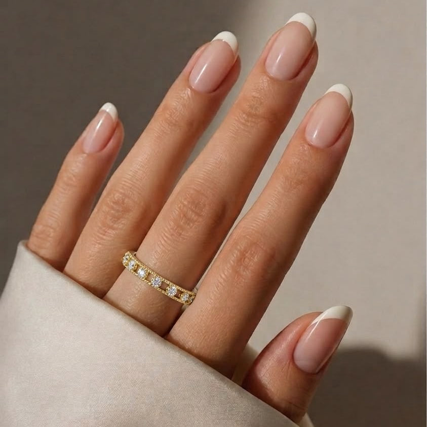 Gold Crystal Openwork Eternity Ring