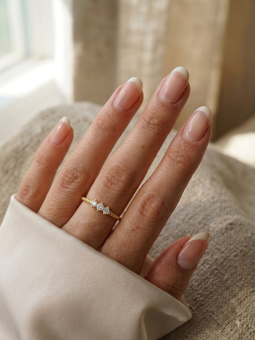 Elegant Gold Textured Trio Crystal Ring