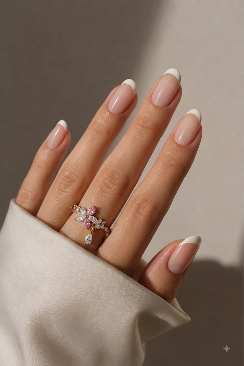 Gold Pink Flower Dangle Crystal Ring