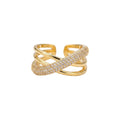 Gold Pave Crossover Multi-Layer Ring
