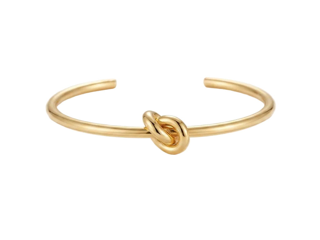 Gold Love Knot Cuff Bracelet – Minimalist Tie the Knot Bangle