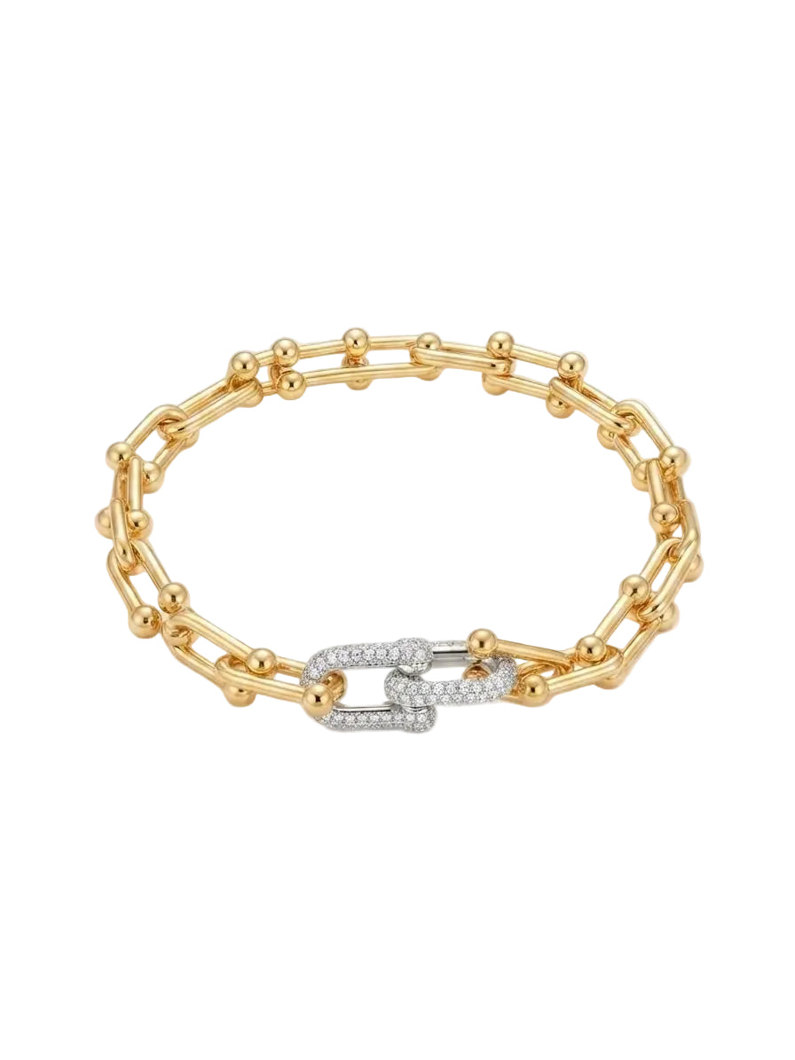 Gold-Tone Brushed Disc Link Bracelet