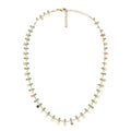 Gold Disc & Green Beaded Dainty Choker Necklace