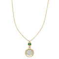 Modern Gold-Tone Lock Pendant Link Necklace with Arabic Text
