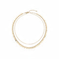 Layered Gold Chain Necklace with Dainty Leaf Sequin