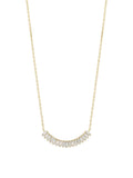 Elegant Crescent Crystal Bar necklace in Gold Finish
