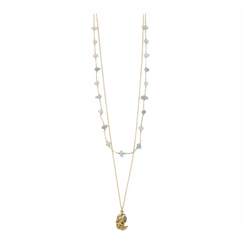 Ethereal Layered Gold & Gemstone Necklace