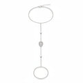 Elegance Pavé Teardrop Silver Hand Chain / Slave Bracelet