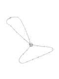 Radiant Square Crystal Silver Hand Chain / Slave Bracelet