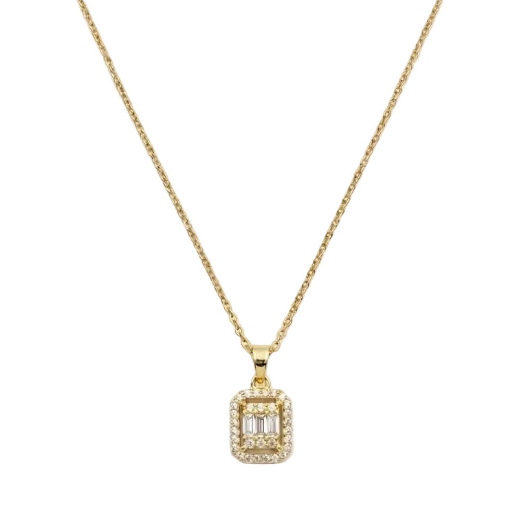 Elegant Gold Geometric Halo Pendant Necklace