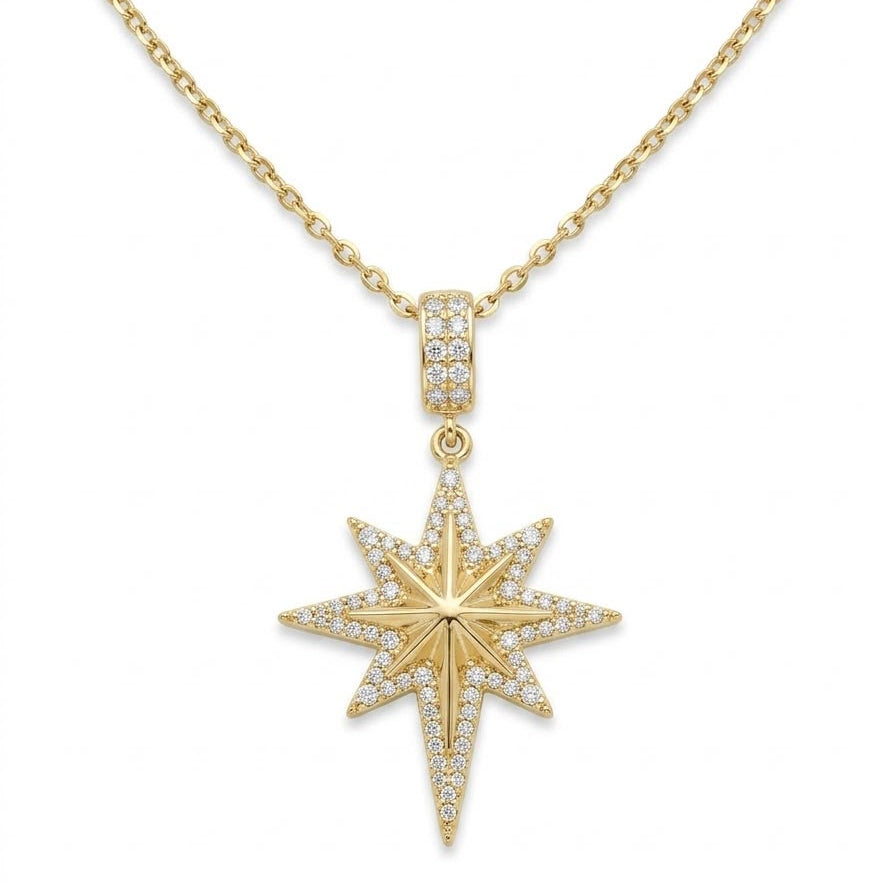 Radiant Gold North Star Pendant Necklace &nbsp;