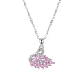 Sparkling Pink CZ Swan Pendant Necklace &nbsp;