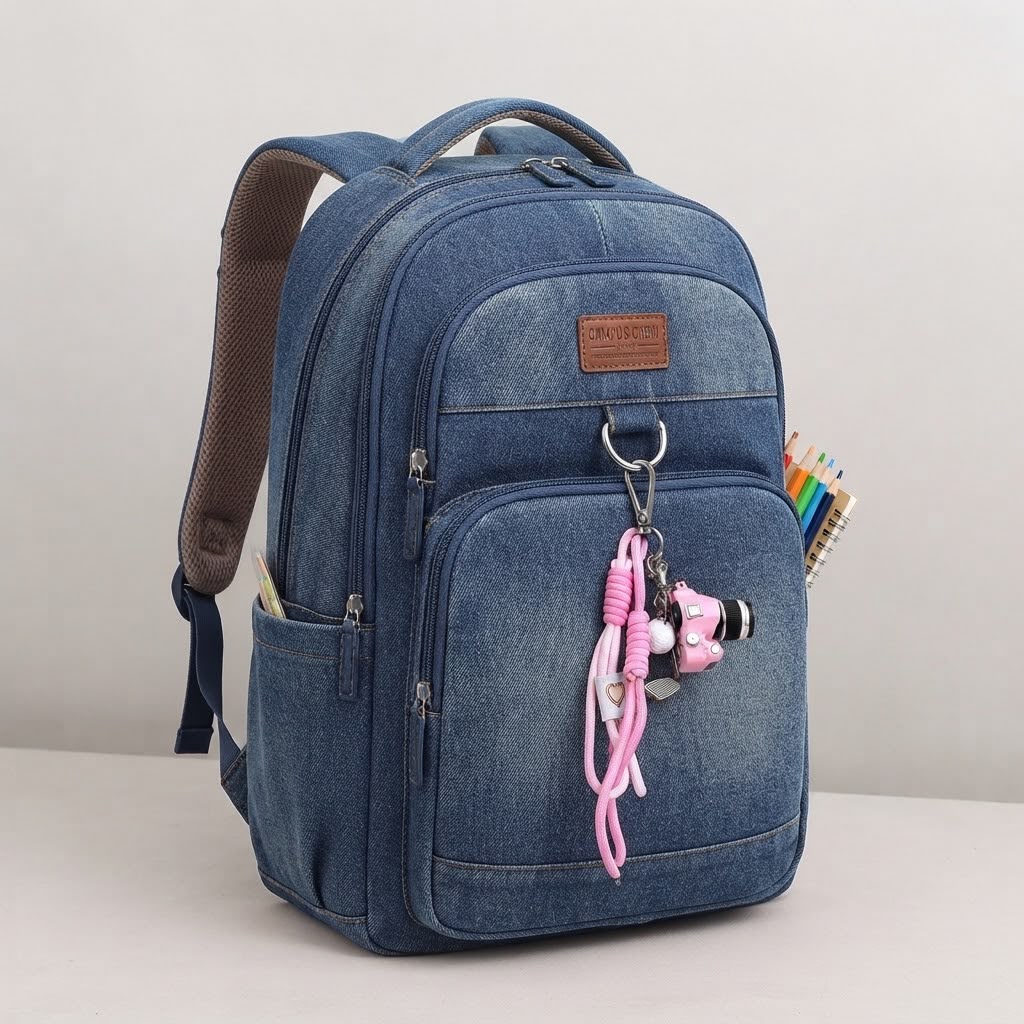 Pink Camera &amp; Golf Charm Keychain