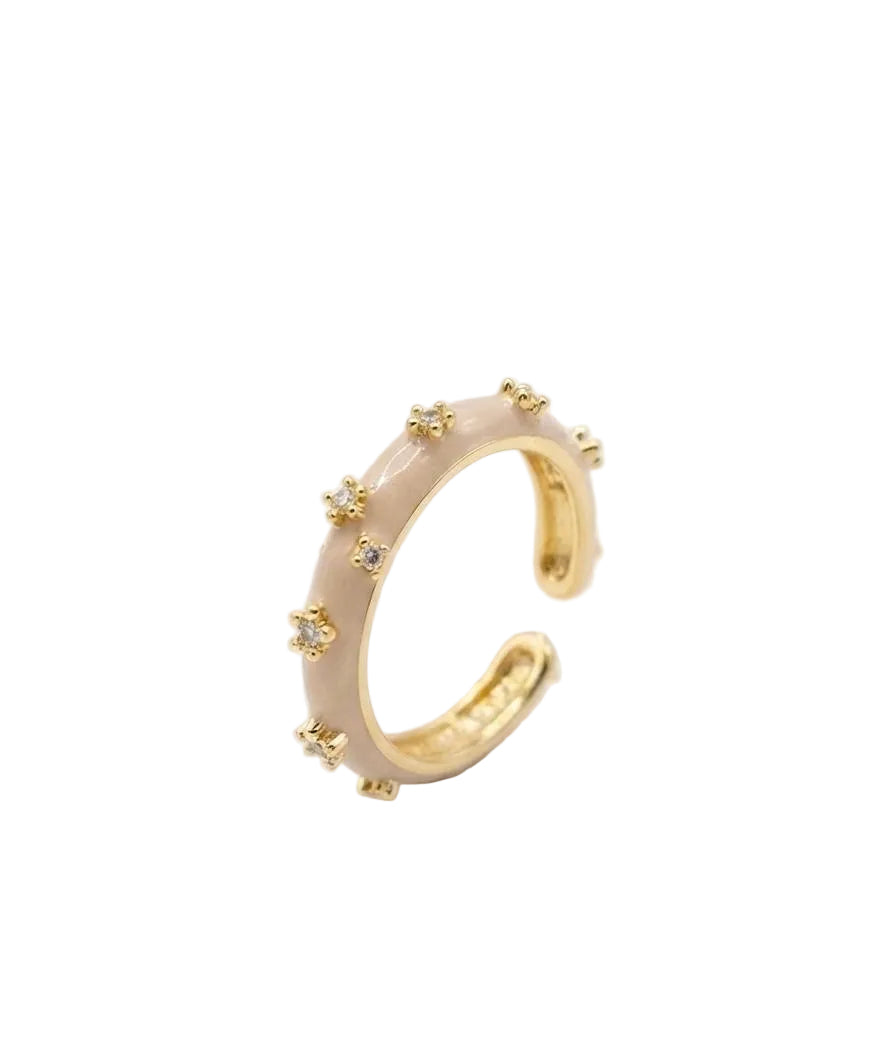 Elegance Floral Enamel Band Ring