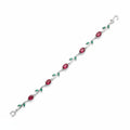 Floral Vine Ruby and Emerald Bracelet
