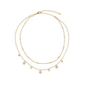 Layered Gold Star & Solitaire Crystal Charm Necklace