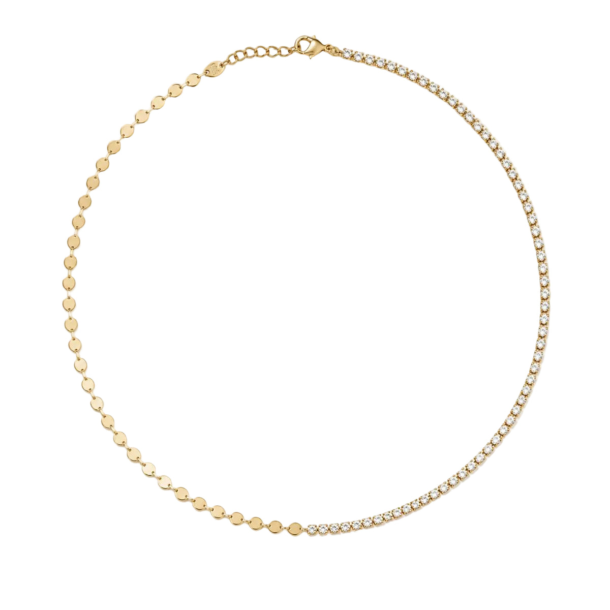 Dainty Two-Tone Gold Choker with Crystal and Sequins Accents