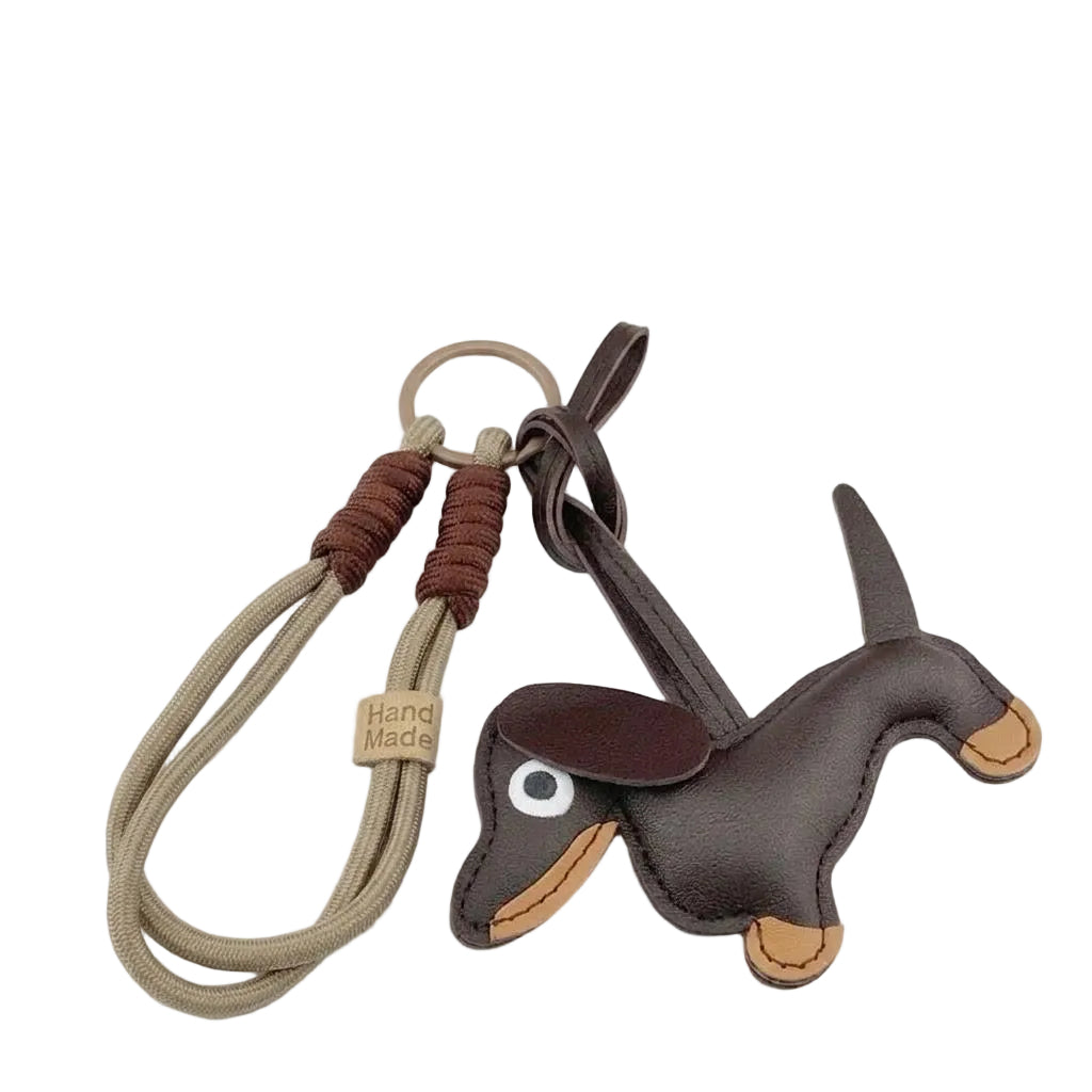 Handmade Leather Dachshund Phone Lanyard &amp; Bag Charm